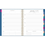 Harmony Weekly/monthly Poly Planner, 8.88 X 7.69, Blue/gold Cover, 13-month (jan To Jan): 2025 To 2026