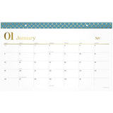 Workstyle Compact Monthly Desk Pad Calendar, 17.75 X 11, White Sheets, Blue/gold Headband, 12-month (jan To Dec): 2025