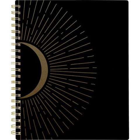 Radiate Weekly/monthly Planner, Stylized Solar-eclipse Artwork, 11 X 9.25, Black/gold Cover, 12-month (jan To Dec): 2025