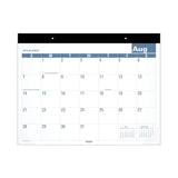 Academic Large Print Desk Pad, 21.75 X 17, White/blue Sheets, 12 Month (july To June): 2024 To 2025