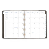 Signature Collection Black/gray Felt Weekly/monthly Planner, 11.25 X 9.5, Black/gray Cover, 13-month (jan To Jan): 2024-2025