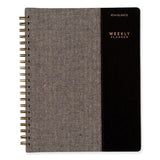 Signature Collection Black/gray Felt Weekly/monthly Planner, 11.25 X 9.5, Black/gray Cover, 13-month (jan To Jan): 2024-2025