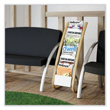 Literature Floor Display Rack, 19.68 X 13.38 X 36.61, White/woodgrain