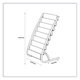 Literature Floor Display Rack, 22.8 X 19.69 X 36.61, White/woodgrain