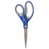 Scissors With Antimicrobial Protection, 8" Length, 3.25" Cut Length, Blue/gray Straight Handle, 2/pack