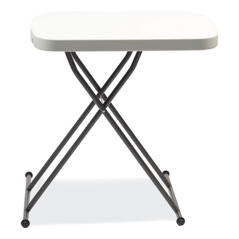 Height-adjustable Personal Folding Table, Rectangular, 26.63" X 25.5" X 25" To 36", White Top, Dark Gray Legs