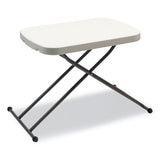 Height-adjustable Personal Folding Table, Rectangular, 26.63" X 25.5" X 25" To 36", White Top, Dark Gray Legs