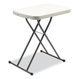 Height-adjustable Personal Folding Table, Rectangular, 26.63" X 25.5" X 25" To 36", White Top, Dark Gray Legs