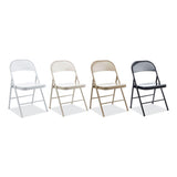 Armless Steel Folding Chair, Supports Up To 275 Lb, Gray Seat, Gray Back, Gray Base, 4/carton