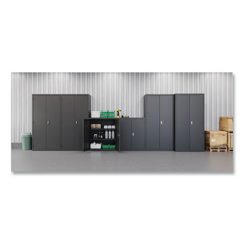 Economy Assembled Storage Cabinets, 3 Shelves, 36" X 18" X 42", Black