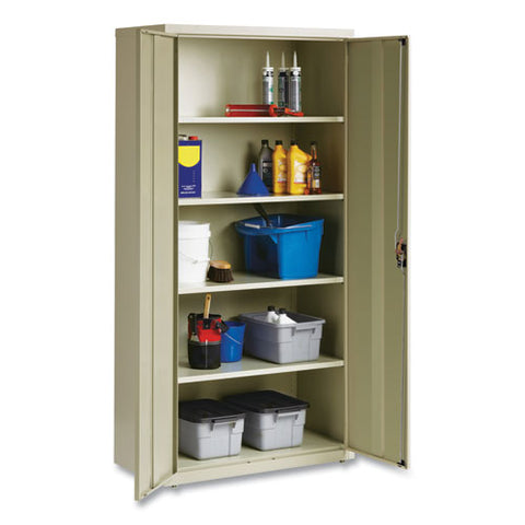 Economy Assembled Storage Cabinets, 5 Shelves, 36" X 18" X 72", Putty