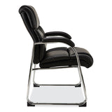 Alera Hildred Series Guest Chair, 25" X 28.94" X 37.8", Black Seat, Black Back, Chrome Base