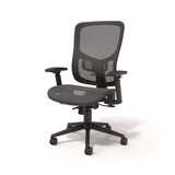 Hollins Ergonomic Mesh Swivel Task Chair, Supports Up To 275 Lb, 18.57 To 22.54 Seat Height, Black Seat/back, Black Base