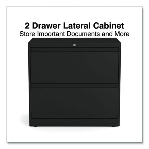 Lateral File, 2 Legal/letter-size File Drawers, Black, 30" X 18.63" X 28"