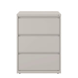 Lateral File, 3 Legal/letter-size File Drawers, Light Gray, 30" X 18.62" X 40.25"