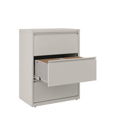 Lateral File, 3 Legal/letter-size File Drawers, Light Gray, 30" X 18.62" X 40.25"