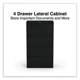 Lateral File, 4 Legal/letter-size File Drawers, Black, 30" X 18.63" X 52.5"