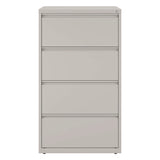 Lateral File, 4 Legal/letter-size File Drawers, Light Gray, 30" X 18.62" X 52.5"