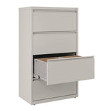 Lateral File, 4 Legal/letter-size File Drawers, Light Gray, 30" X 18.62" X 52.5"