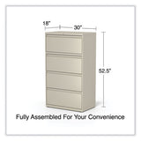 Lateral File, 4 Legal/letter-size File Drawers, Putty, 30" X 18.63" X 52.5"