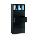 Lateral File, Five Legal/letter/a4-size File Drawers, 30" X 18.62" X 67.62", Black