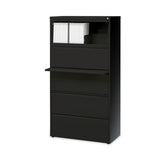 Lateral File, Five Legal/letter/a4-size File Drawers, 30" X 18.62" X 67.62", Black