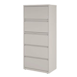 Lateral File, 5 Legal/letter-size File Drawers, Light Gray, 30" X 18.62" X 67.62"