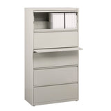 Lateral File, 5 Legal/letter-size File Drawers, Light Gray, 30" X 18.62" X 67.62"