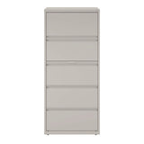 Lateral File, 5 Legal/letter-size File Drawers, Light Gray, 30" X 18.62" X 67.62"