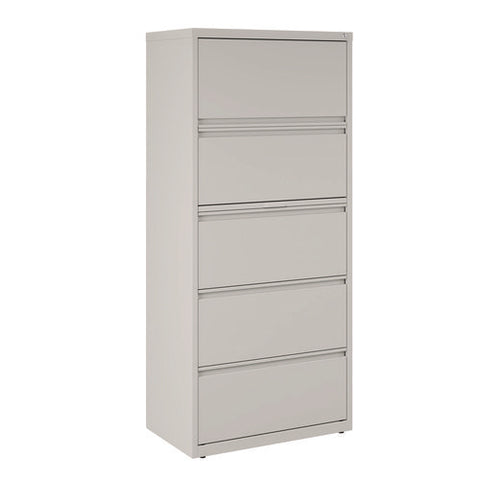 Lateral File, 5 Legal/letter-size File Drawers, Light Gray, 30" X 18.62" X 67.62"