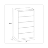 Lateral File, Five Legal/letter/a4-size File Drawers, 30" X 18.62" X 67.62", Putty