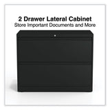 Lateral File, 2 Legal/letter-size File Drawers, Black, 36" X 18.63" X 28"