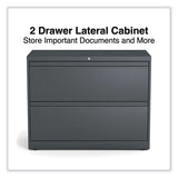 Lateral File, 2 Legal/letter/a4/a5-size File Drawers, Charcoal, 36" X 18.63" X 28"