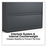 Lateral File, 2 Legal/letter/a4/a5-size File Drawers, Charcoal, 36" X 18.63" X 28"