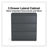 Lateral File, 3 Legal/letter/a4/a5-size File Drawers, Charcoal, 36" X 18.63" X 40.25"