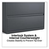 Lateral File, 3 Legal/letter/a4/a5-size File Drawers, Charcoal, 36" X 18.63" X 40.25"