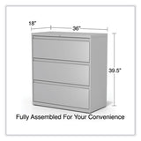 Lateral File, 3 Legal/letter/a4/a5-size File Drawers, Light Gray, 36" X 18.63" X 40.25"