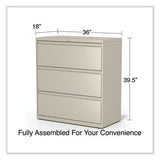 Lateral File, 3 Legal/letter/a4/a5-size File Drawers, Putty, 36" X 18.63" X 40.25"