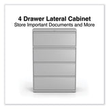 Lateral File, 4 Legal/letter-size File Drawers, Light Gray, 36" X 18.63" X 52.5"