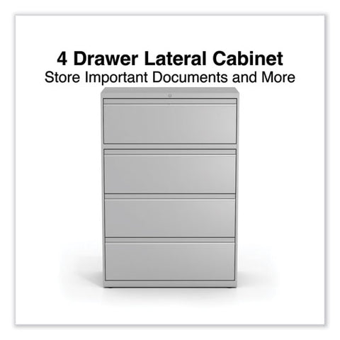 Lateral File, 4 Legal/letter-size File Drawers, Light Gray, 36" X 18.63" X 52.5"