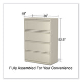 Lateral File, 4 Legal/letter-size File Drawers, Putty, 36" X 18.63" X 52.5"