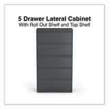 Lateral File, 5 Legal/letter/a4/a5-size File Drawers, Charcoal, 36" X 18.63" X 67.63"