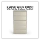 Lateral File, 5 Legal/letter/a4/a5-size File Drawers, Putty, 36" X 18.63" X 67.63"