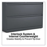 Lateral File, 2 Legal/letter-size File Drawers, Charcoal, 42" X 18.63" X 28"