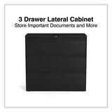 Lateral File, 3 Legal/letter/a4/a5-size File Drawers, Black, 42" X 18.63" X 40.25"