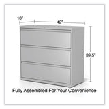 Lateral File, 3 Legal/letter/a4/a5-size File Drawers, Light Gray, 42" X 18.63" X 40.25"