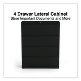 Lateral File, 4 Legal/letter-size File Drawers, Black, 42" X 18.63" X 52.5"