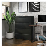 Lateral File, 4 Legal/letter-size File Drawers, Black, 42" X 18.63" X 52.5"