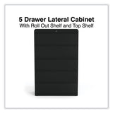 Lateral File, 5 Legal/letter/a4/a5-size File Drawers, Black, 42" X 18.63" X 67.63"