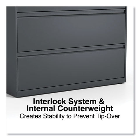 Lateral File, 5 Legal/letter/a4/a5-size File Drawers, Charcoal, 42" X 18.63" X 67.63"